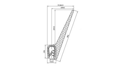 PVC/EPDM Clamp profile w/ steel insert 2-4 mm